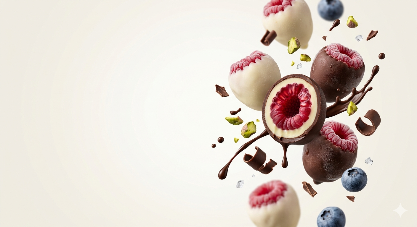 KOURA frozen berries dipped in chocolate